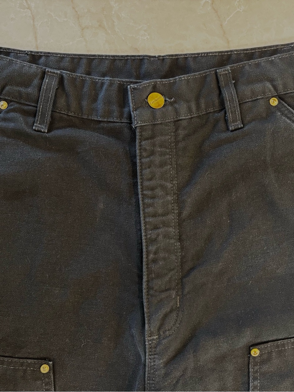 Carhartt 100071 Black Double Knee Flannel Lined Pants 36x34 Discontinued - Picture 3 of 14